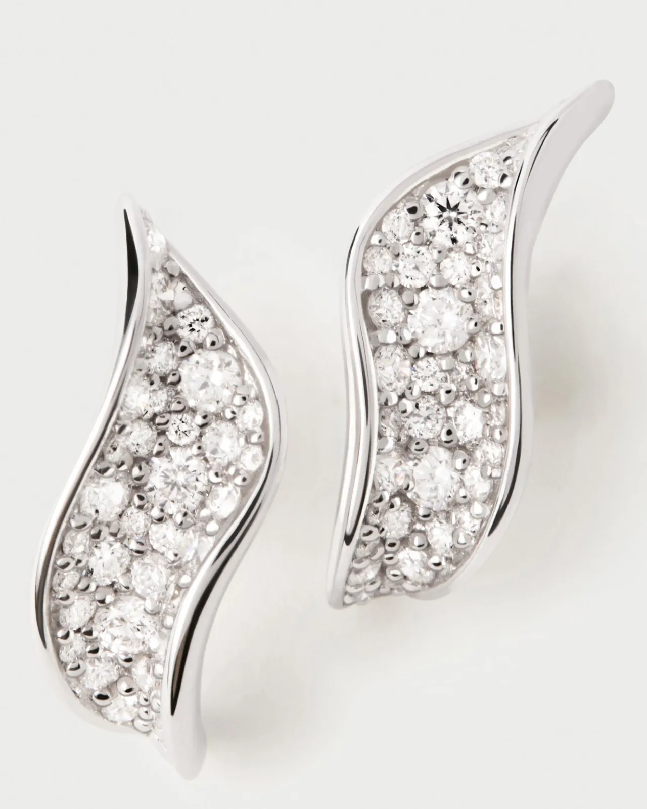 Joyas Con Diamantes|Joyas De Oro Blanco 18K-PDPAOLA Pendientes de diamantes y oro blanco Violet