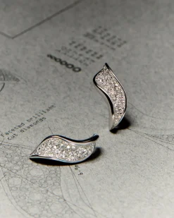 Joyas Con Diamantes|Joyas De Oro Blanco 18K-PDPAOLA Pendientes de diamantes y oro blanco Violet