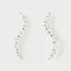 Joyas Con Diamantes|Joyas De Oro Blanco 18K-PDPAOLA Pendientes stud de diamantes y oro blanco Venus