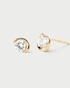 Joyas Con Diamantes|Joyas De Oro 18K-PDPAOLA Pendientes stud de diamantes y oro Delia
