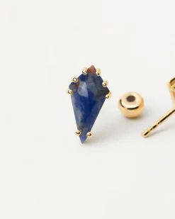 Piercings Con Piedras Semipreciosas|Pendientes Rosca Individuales-PDPAOLA Piercing oreja Akiro con Sodalita