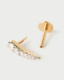 Joyas Con Diamantes|Joyas De Oro 18K-PDPAOLA Piercing oreja de diamantes y oro Glee