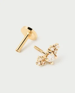 Joyas Con Diamantes|Joyas De Oro 18K-PDPAOLA Piercing oreja de Diamantes Y oro Amelie