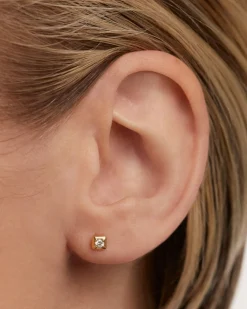 Joyas Con Diamantes|Joyas De Oro 18K-PDPAOLA Piercing oreja de Diamante Y oro Ava