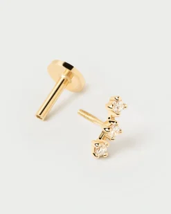 Joyas Con Diamantes|Joyas De Oro 18K-PDPAOLA Piercing oreja de Diamantes Y oro Brooklyn