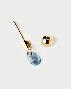Pendientes Rosca Individuales|Pendientes Individuales-PDPAOLA Piercing oreja Lily azul