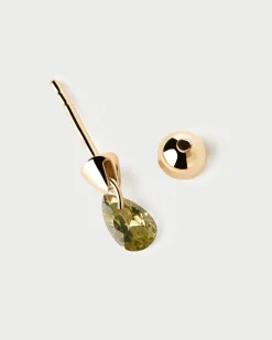 Pendientes Rosca Individuales|Pendientes Individuales-PDPAOLA Piercing oreja Lily verde