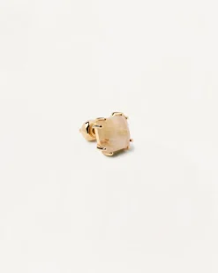 Piercings Con Piedras Semipreciosas|Pendientes Rosca Individuales-PDPAOLA Piercing oreja Suki con Cuarzo Rutilado