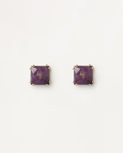 Piercings Con Piedras Semipreciosas|Pendientes Rosca Individuales-PDPAOLA Piercing oreja Suki con Charoita