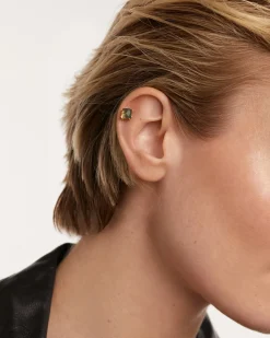 Piercings Con Piedras Semipreciosas|Pendientes Rosca Individuales-PDPAOLA Piercing oreja Suki con Ágata Verde