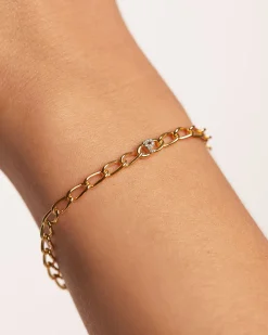 Pulseras De Letras|Pulseras De Oro-PDPAOLA Pulsera Cadena Letra Q