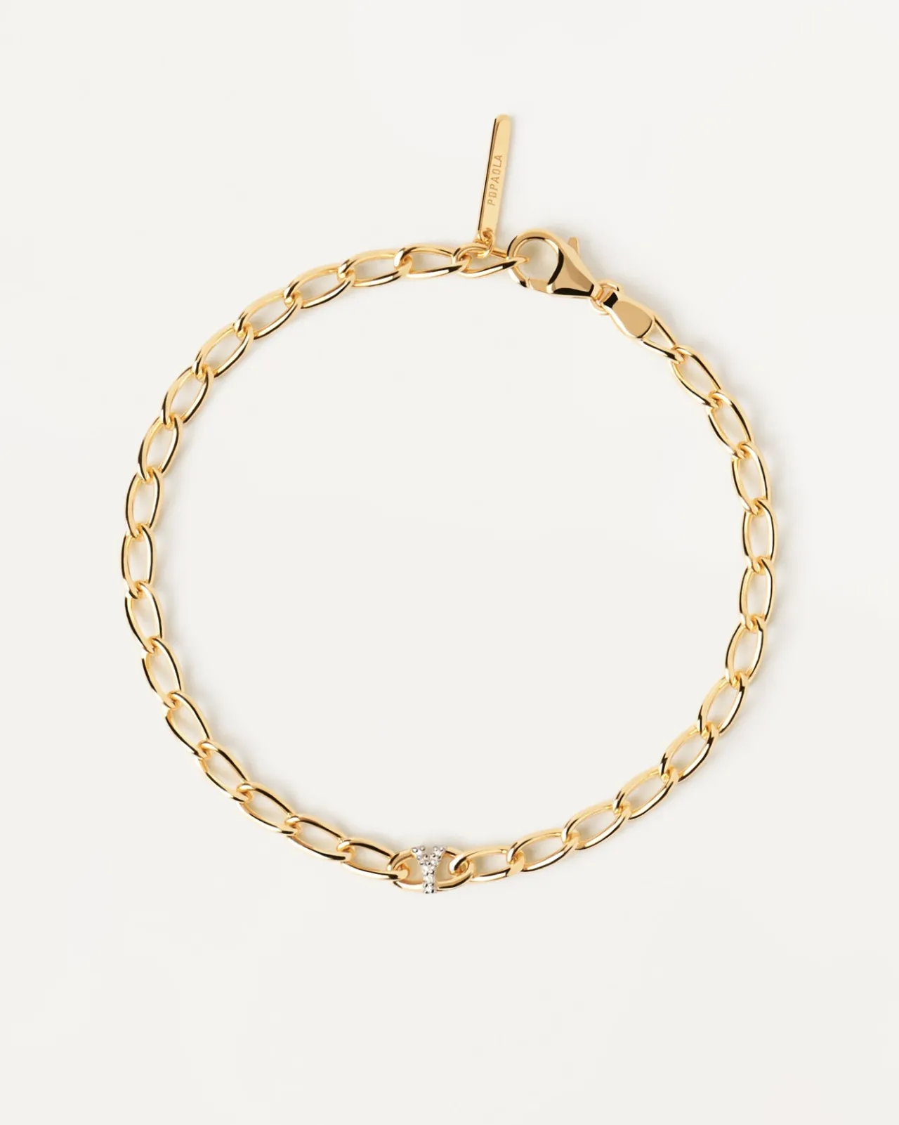 Pulseras De Letras|Pulseras De Oro-PDPAOLA Pulsera Cadena Letra Y