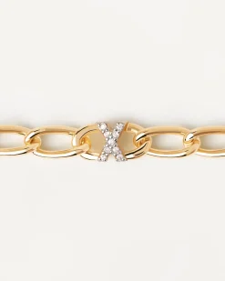 Pulseras De Letras|Pulseras De Oro-PDPAOLA Pulsera Cadena Letra Y