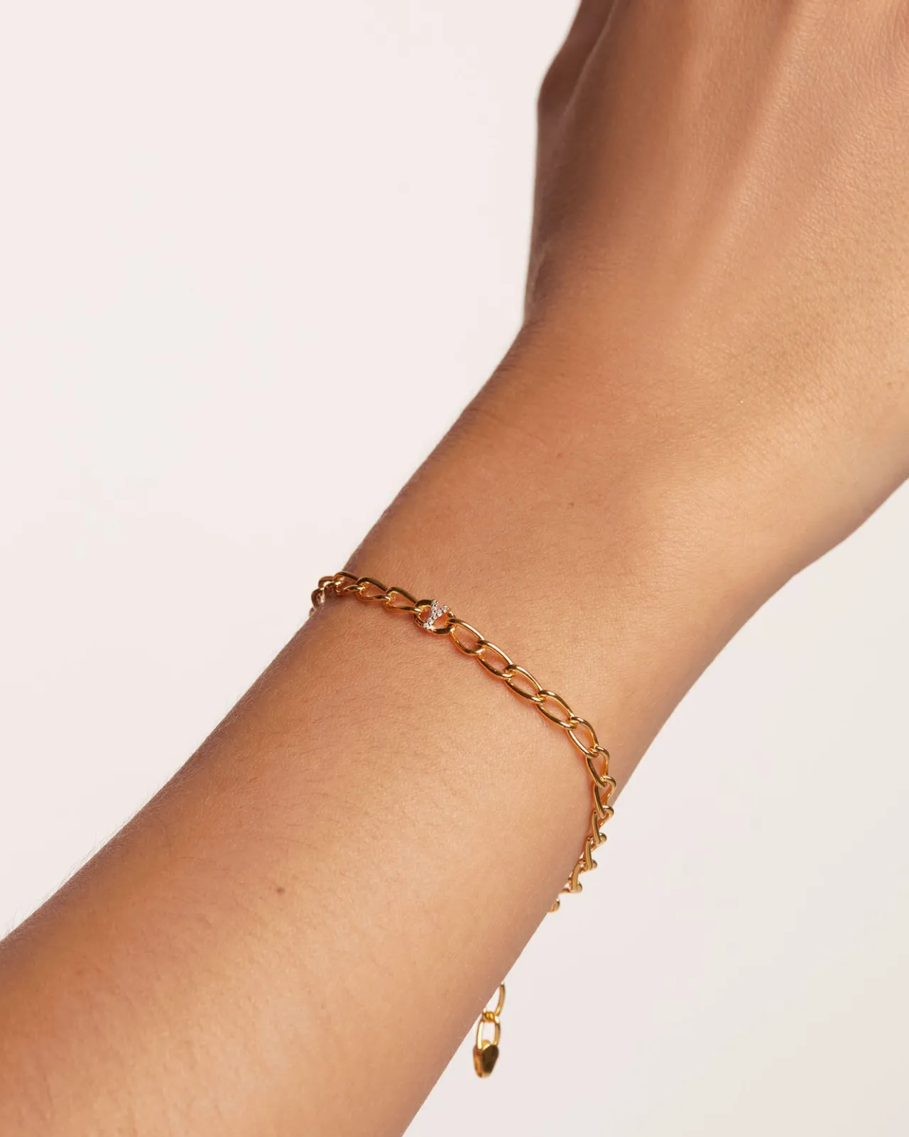 Pulseras De Letras|Pulseras De Oro-PDPAOLA Pulsera Cadena Letra Y