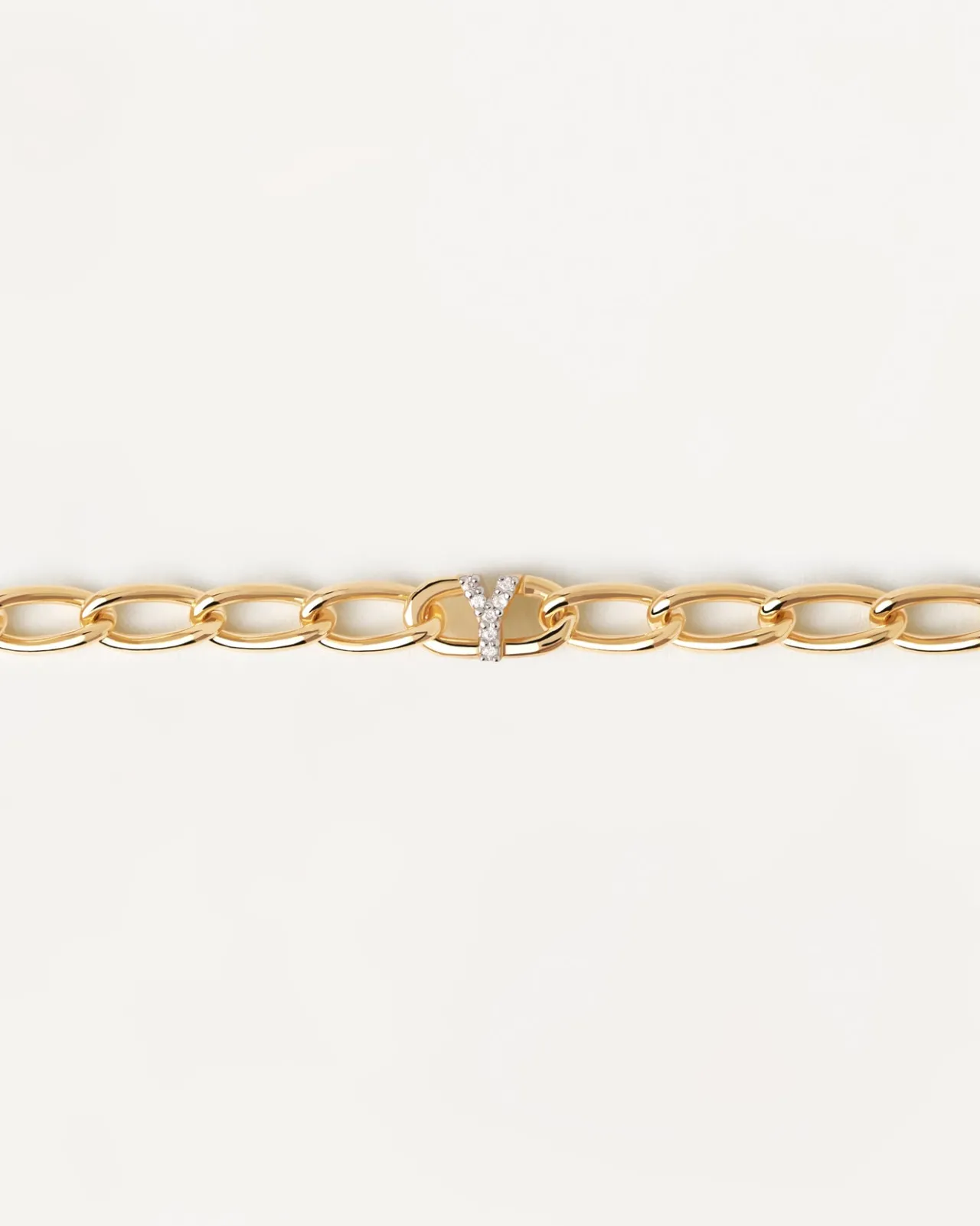 Pulseras De Letras|Pulseras De Oro-PDPAOLA Pulsera Cadena Letra Y