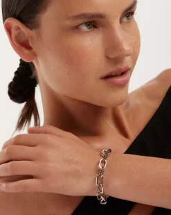 Pulseras De Plata|Rebajas Pulseras-PDPAOLA Pulsera cadena plateada Small Signature