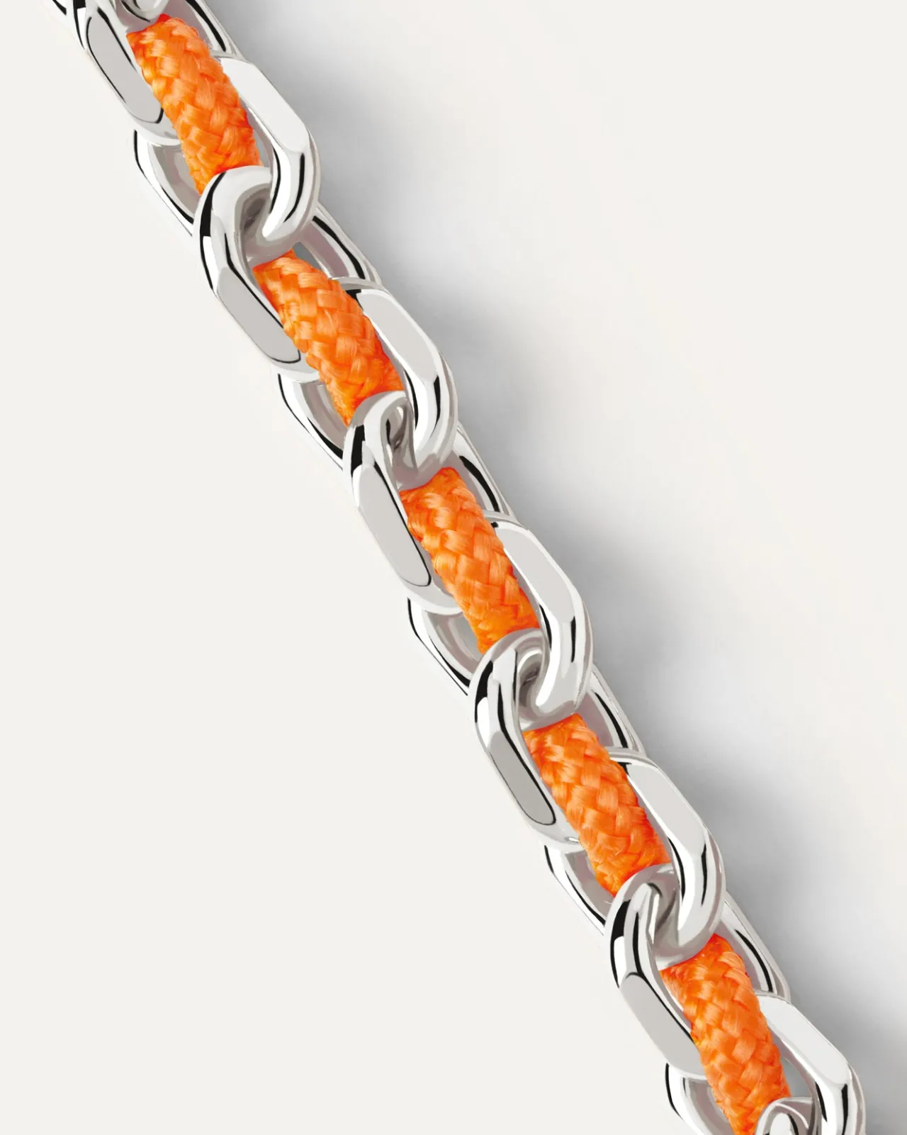 Pulseras De Cadena|Pulseras De Plata-PDPAOLA Pulsera Cordón y Cadena Plateada Tangerine