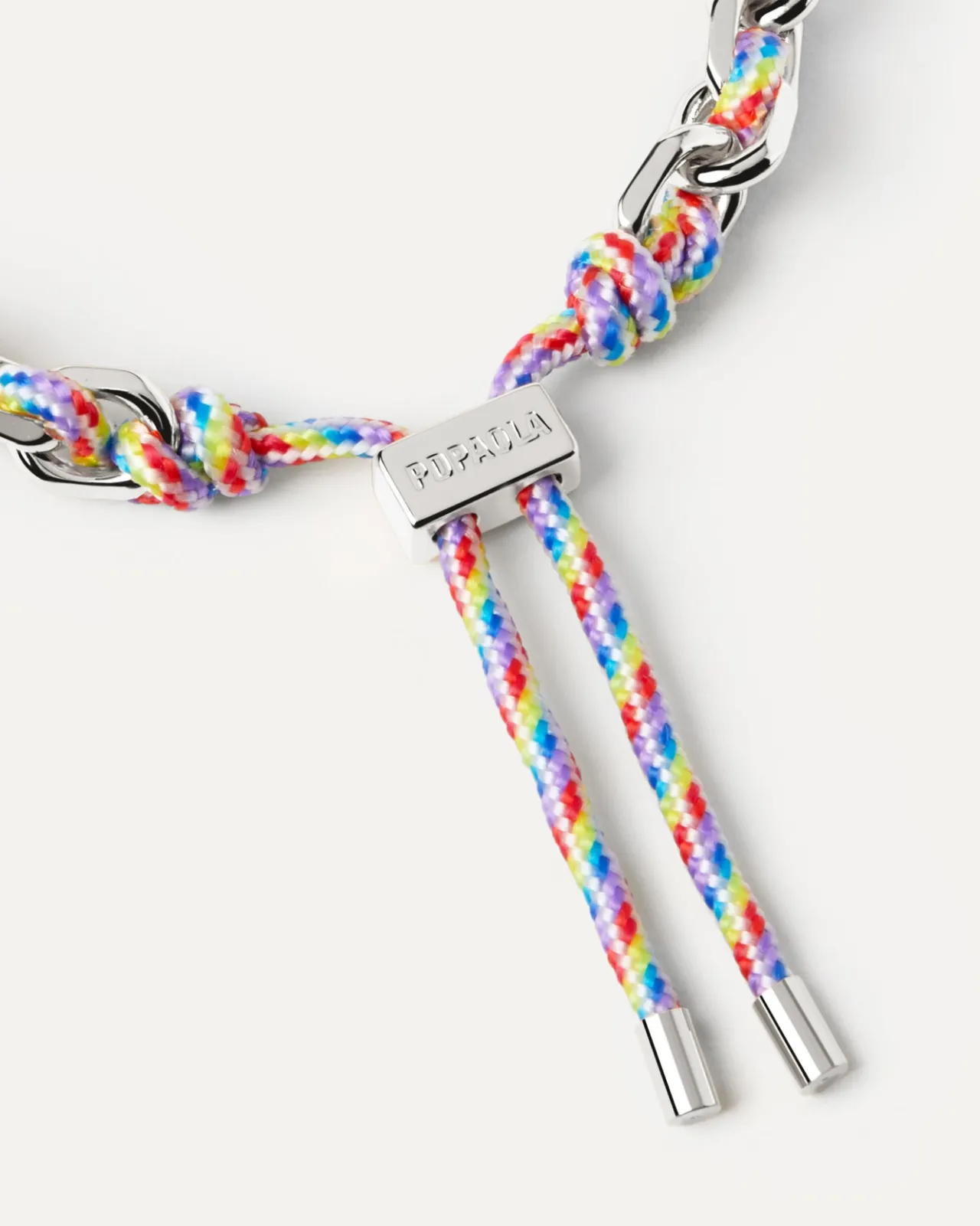 Pulseras De Cadena|Pulseras De Plata-PDPAOLA Pulsera Cordón y Cadena Prisma