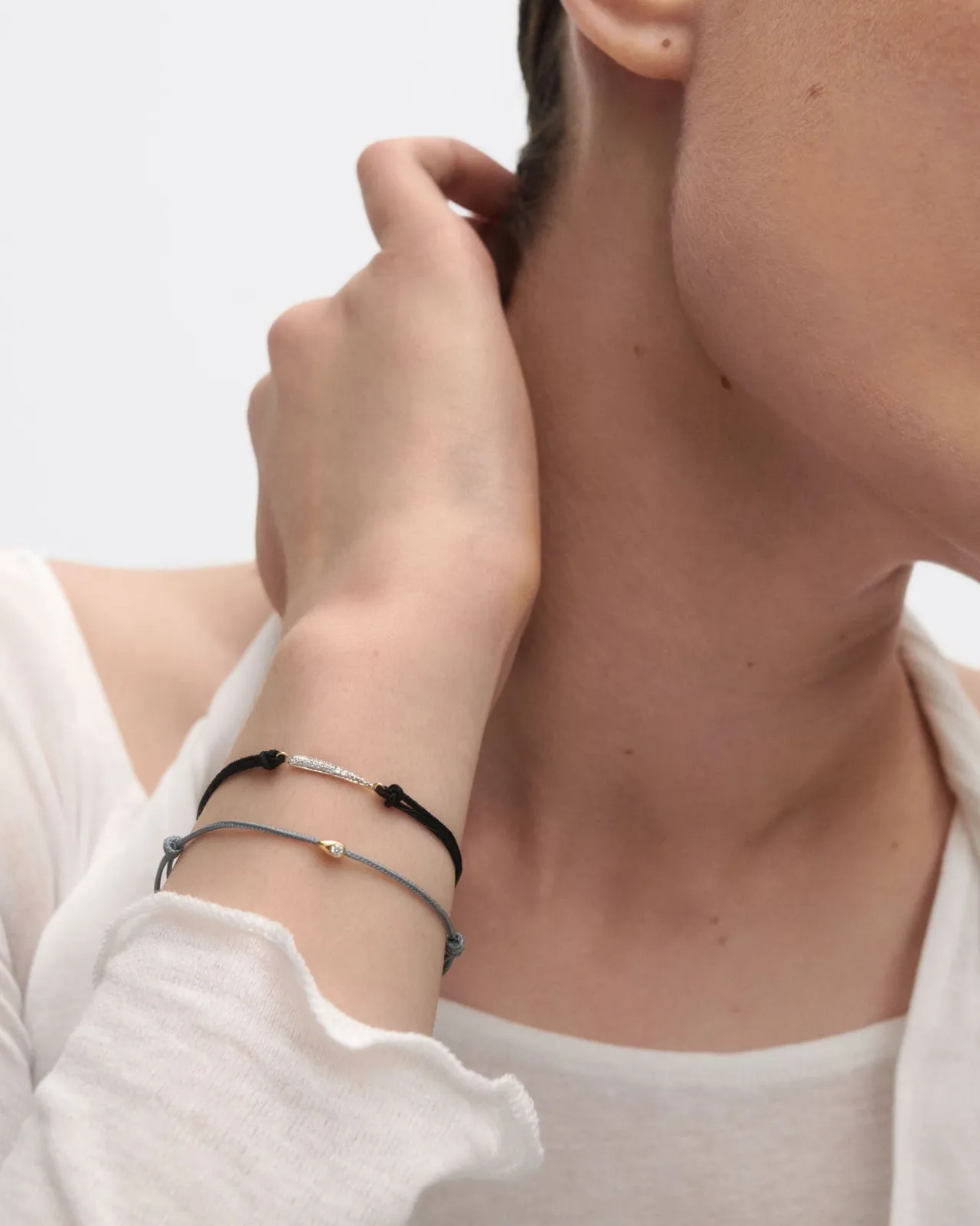 Joyas Con Diamantes|Joyas De Oro 18K-PDPAOLA Pulsera de diamantes y cordón Lia