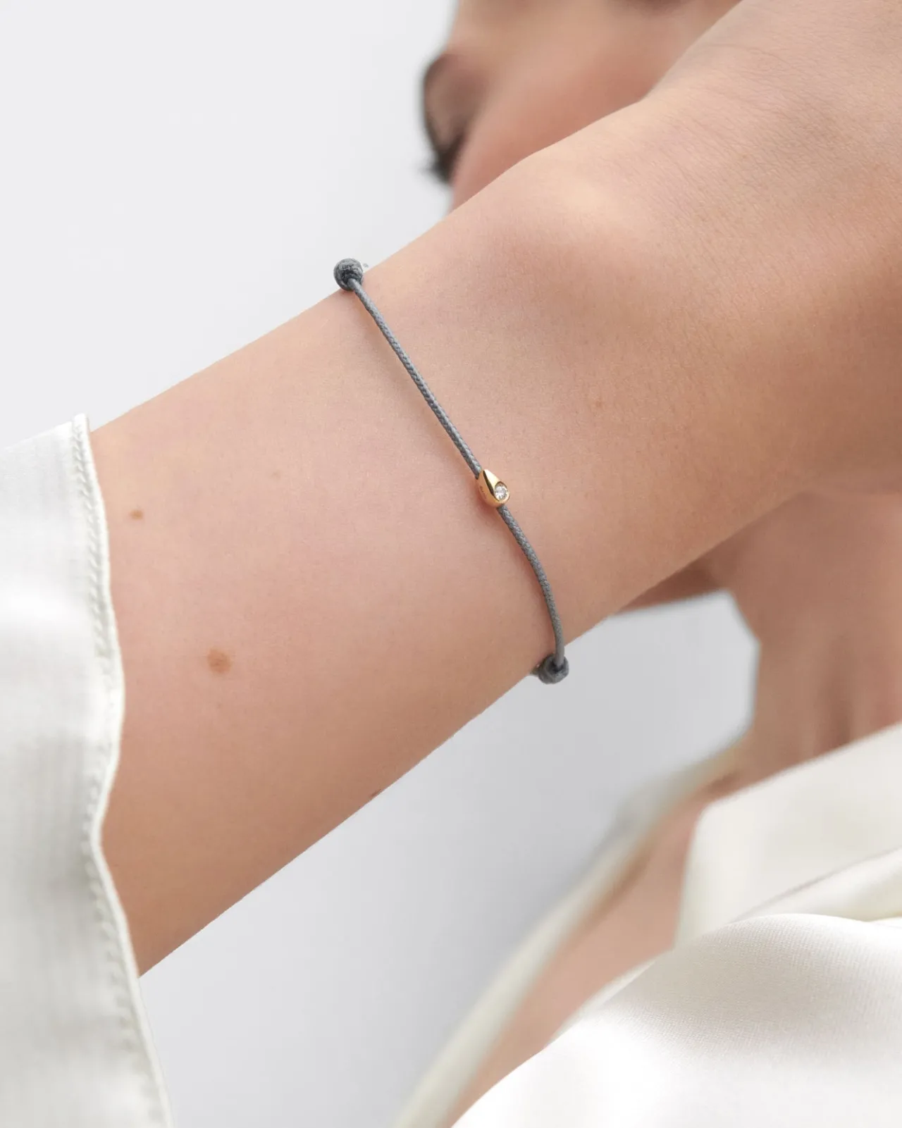 Joyas Con Diamantes|Joyas De Oro 18K-PDPAOLA Pulsera de diamantes y cordón Lia