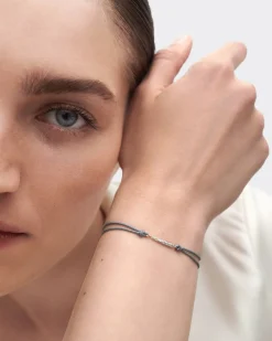 Joyas Con Diamantes|Joyas De Oro 18K-PDPAOLA Pulsera de diamantes y cordón Nina