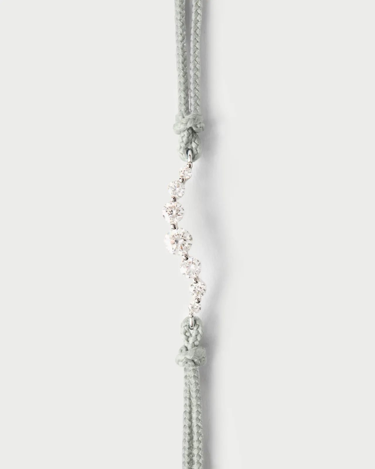 Joyas Con Diamantes|Joyas De Oro Blanco 18K-PDPAOLA Pulsera de diamantes y cordón Venus