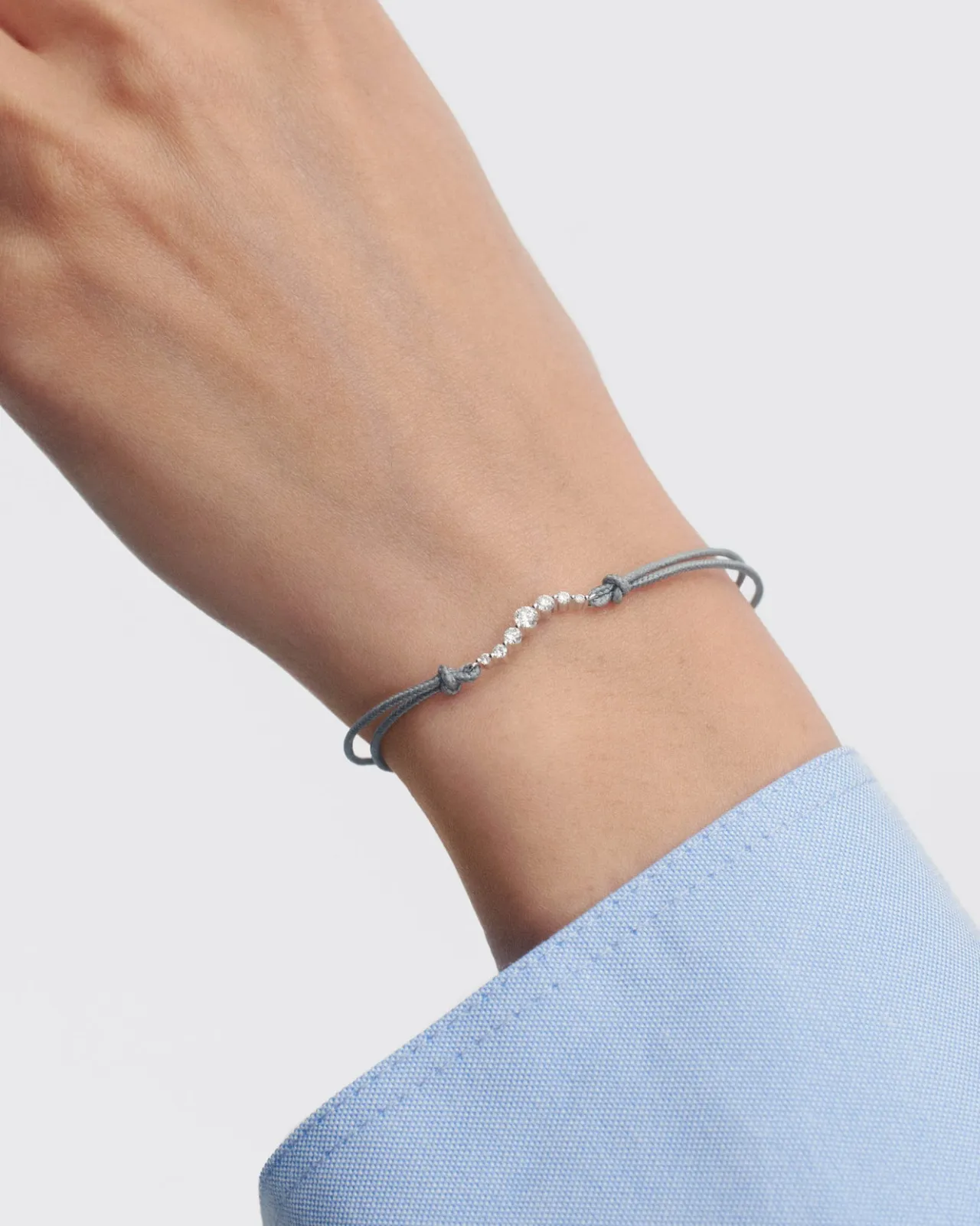 Joyas Con Diamantes|Joyas De Oro Blanco 18K-PDPAOLA Pulsera de diamantes y cordón Venus