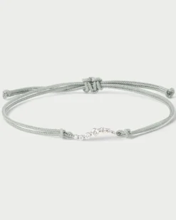 Joyas Con Diamantes|Joyas De Oro Blanco 18K-PDPAOLA Pulsera de diamantes y cordón Venus