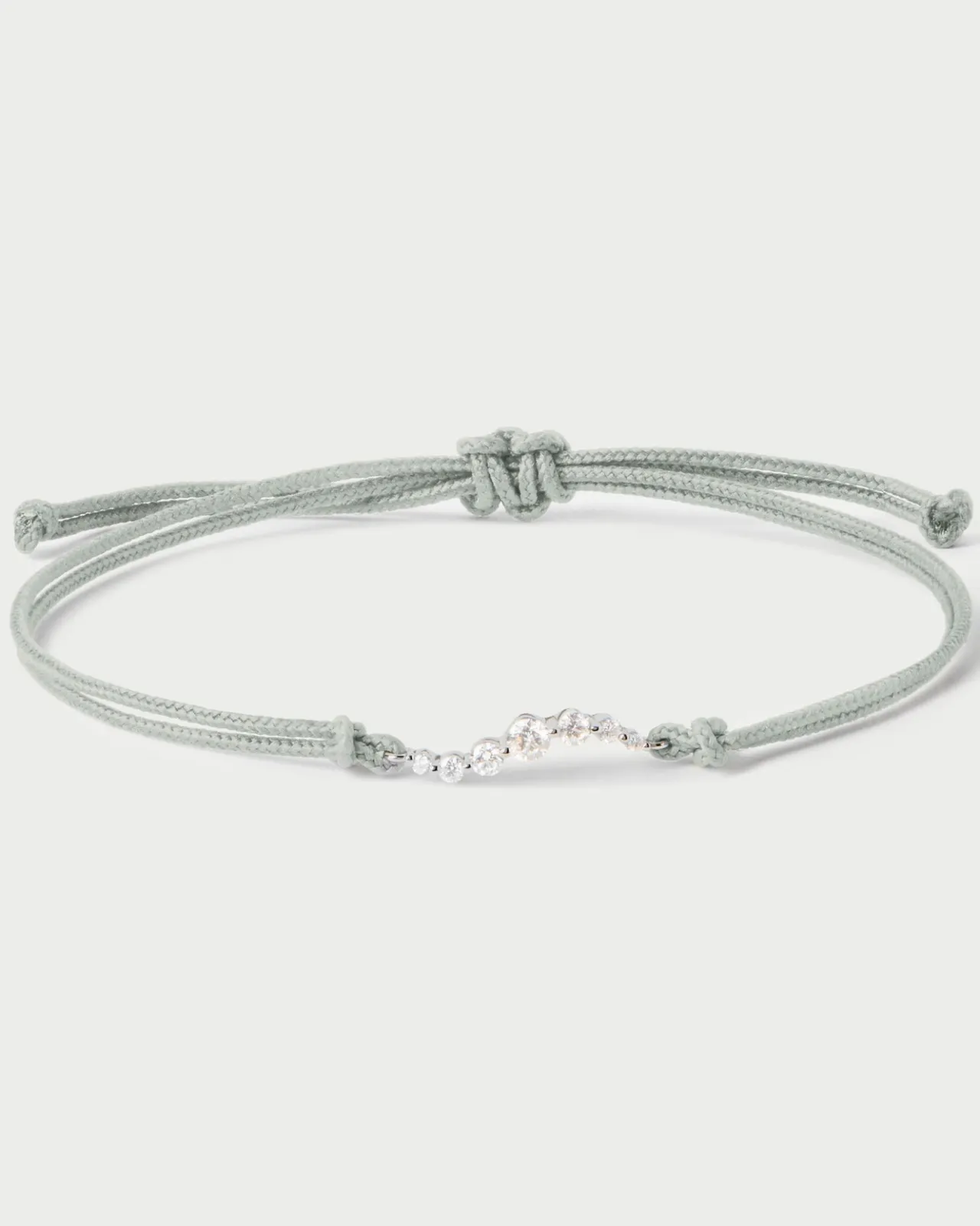 Joyas Con Diamantes|Joyas De Oro Blanco 18K-PDPAOLA Pulsera de diamantes y cordón Venus