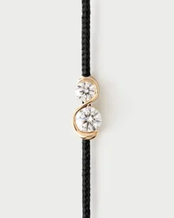 Joyas De Oro 18K|Pulseras De Alta Joyería-PDPAOLA Pulsera de diamantes y cordón Dafne
