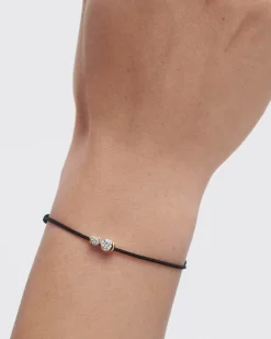 Joyas De Oro 18K|Pulseras De Alta Joyería-PDPAOLA Pulsera de diamantes y cordón Dafne