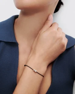 Joyas De Oro 18K|Pulseras De Alta Joyería-PDPAOLA Pulsera de diamantes y cordón Dafne