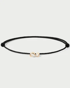 Joyas De Oro 18K|Pulseras De Alta Joyería-PDPAOLA Pulsera de diamantes y cordón Dafne