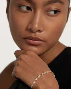 Joyas Con Diamantes|Joyas De Oro 18K-PDPAOLA Pulsera de diamantes y oro amarilllo Double Tennis