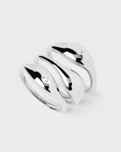 Anillos Grandes|Anillos Básicos-PDPAOLA Set De Anillos De Plata Sugar