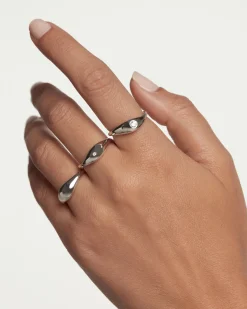Anillos Grandes|Anillos Básicos-PDPAOLA Set De Anillos De Plata Sugar