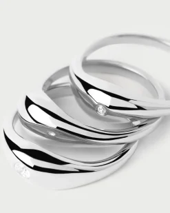 Anillos Grandes|Anillos Básicos-PDPAOLA Set De Anillos De Plata Sugar
